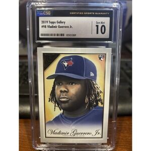 VLADIMIR GUERRERO JR 2019 TOPPS GALLERY #98 RC ROOKIE BLUE JAYS CSG 10 GEM MINT